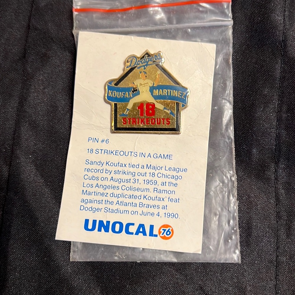 New hatpin unocal collectable Koufax Martinez Dodgers. for that Dodger fan